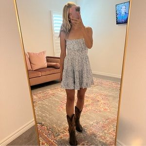 Baby blue daisy ruffle sun dress xxsp